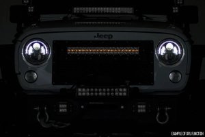 LED Light Bar - Rough Country - Dual Row | Amber DRL - Black